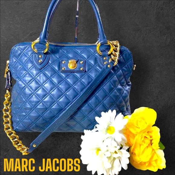 Marc Jacobs Handbags - Marc Jacobs - Blue Leather - Quilted Shoulder Bag EUC